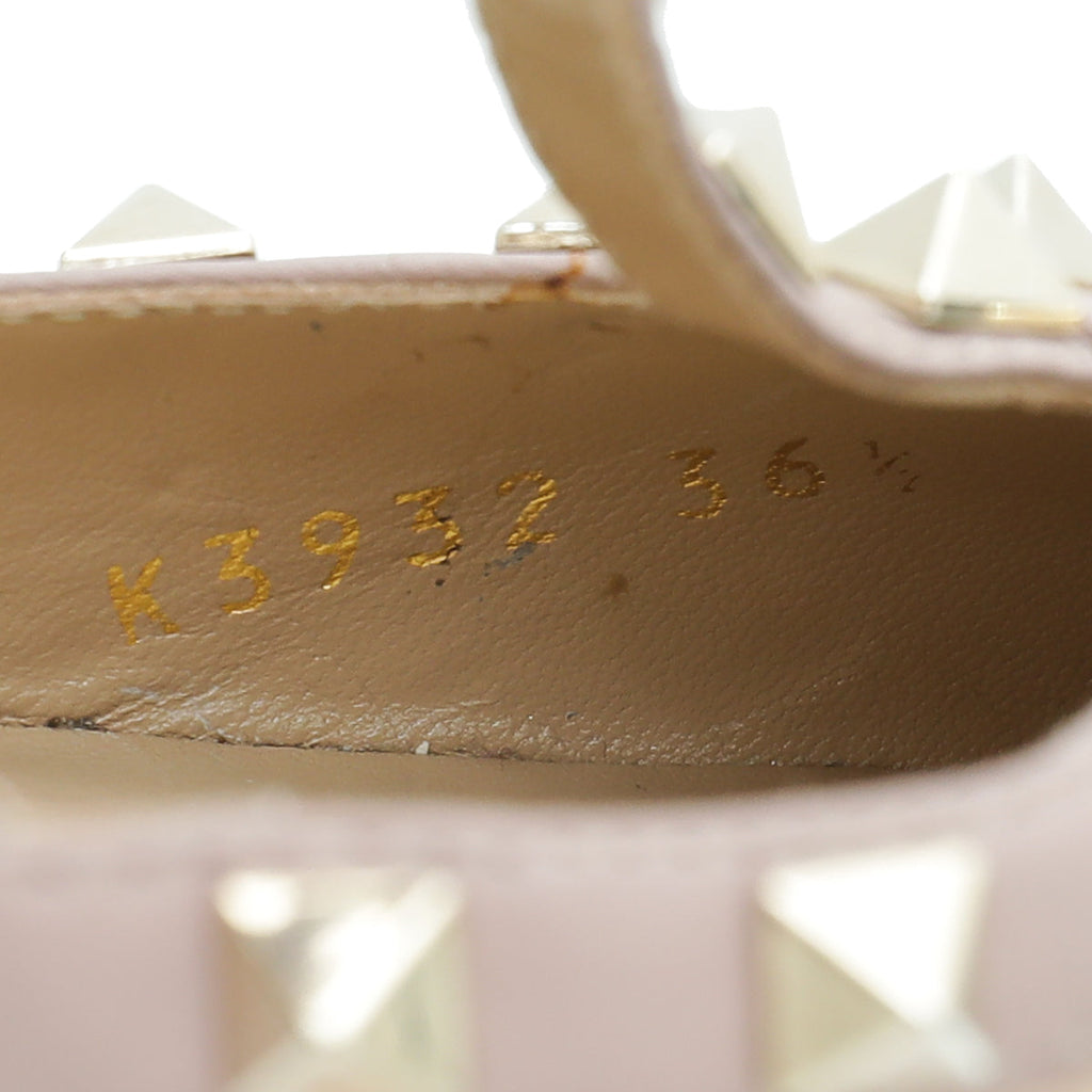 Valentino Light Pink Rockstud Caged Ankle Strap Pump 36.5