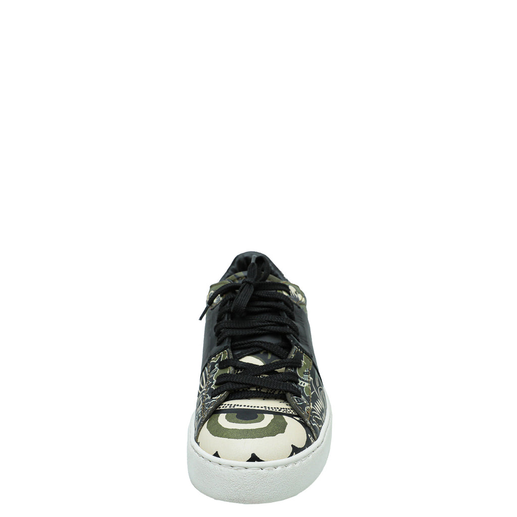 Valentino Green Multicolor Printed Rockstud Untitled Sneakers 39