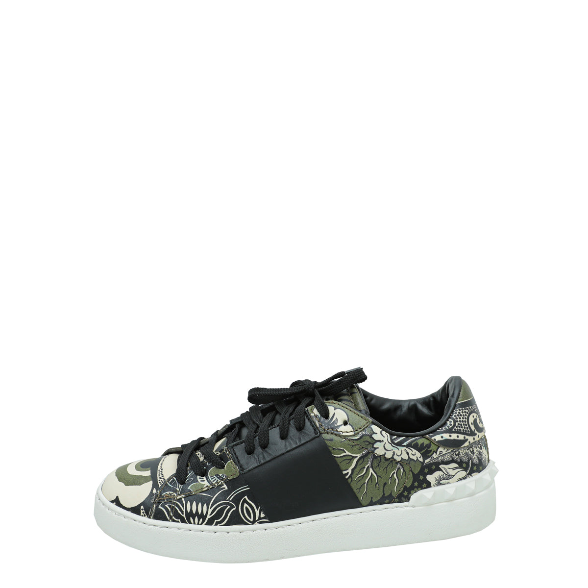 Valentino Green Multicolor Printed Rockstud Untitled Sneakers 39