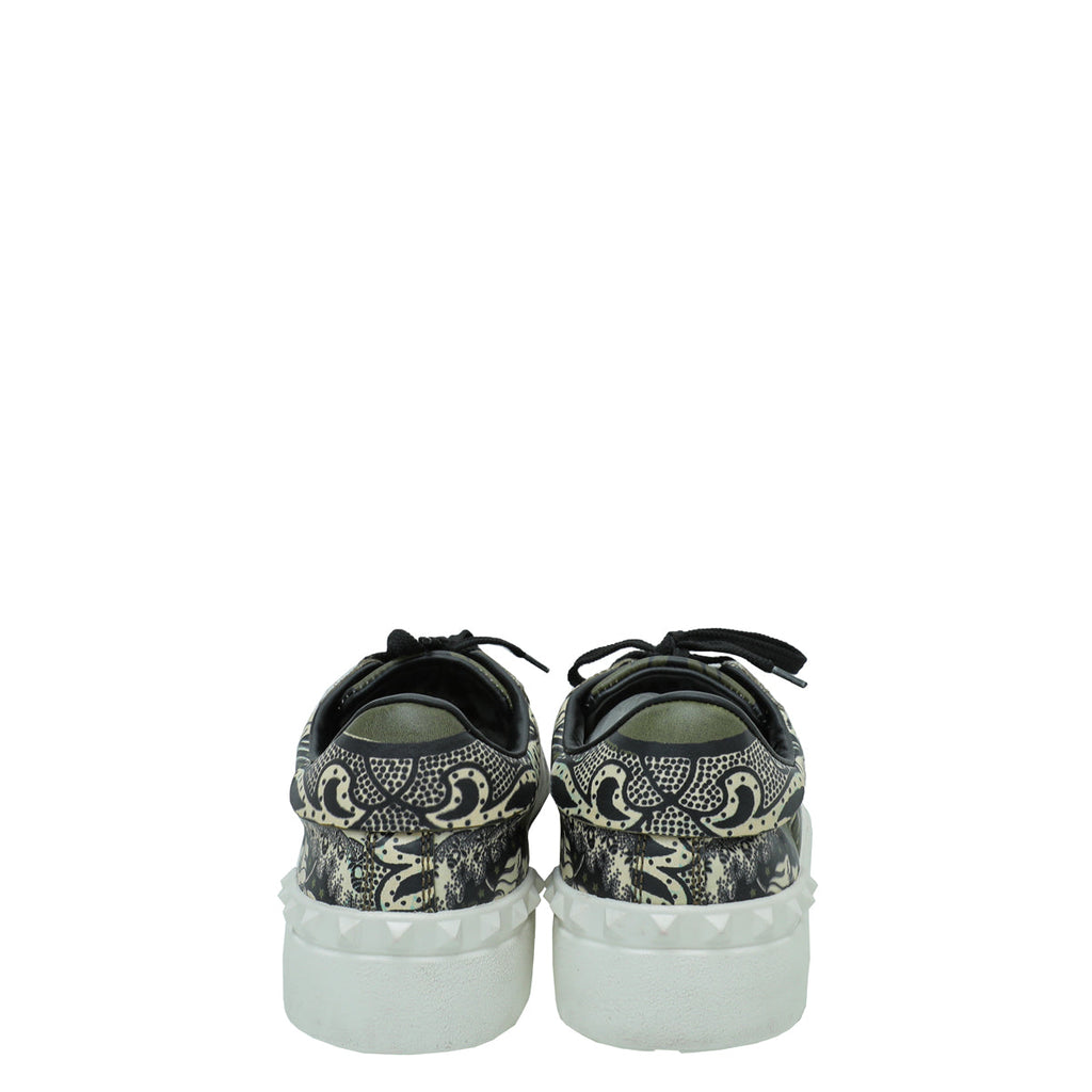 Valentino Green Multicolor Printed Rockstud Untitled Sneakers 39