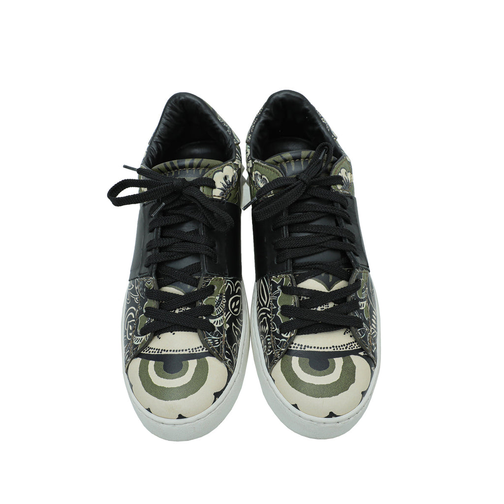 Valentino Green Multicolor Printed Rockstud Untitled Sneakers 39