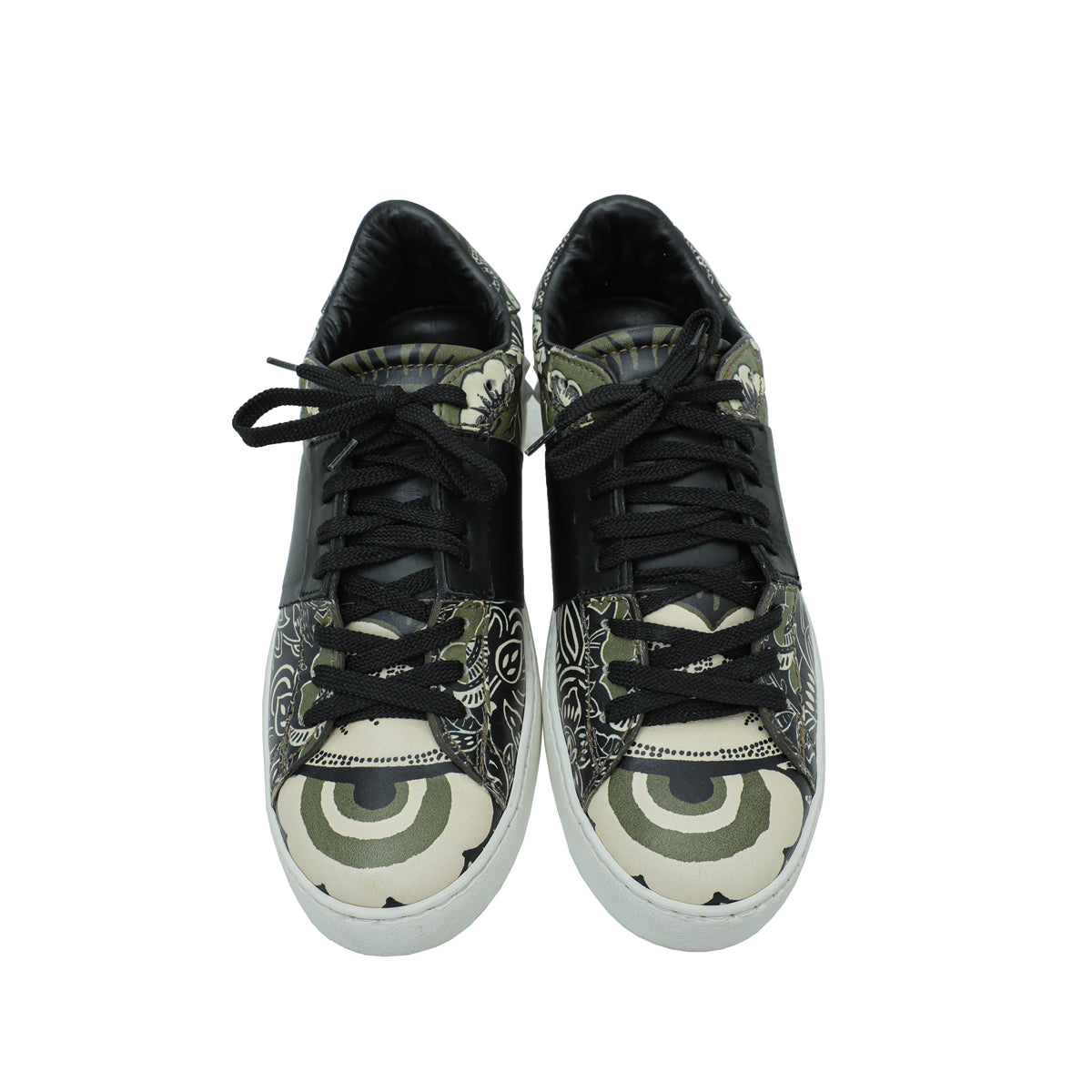 Valentino Green Multicolor Printed Rockstud Untitled Sneakers 39