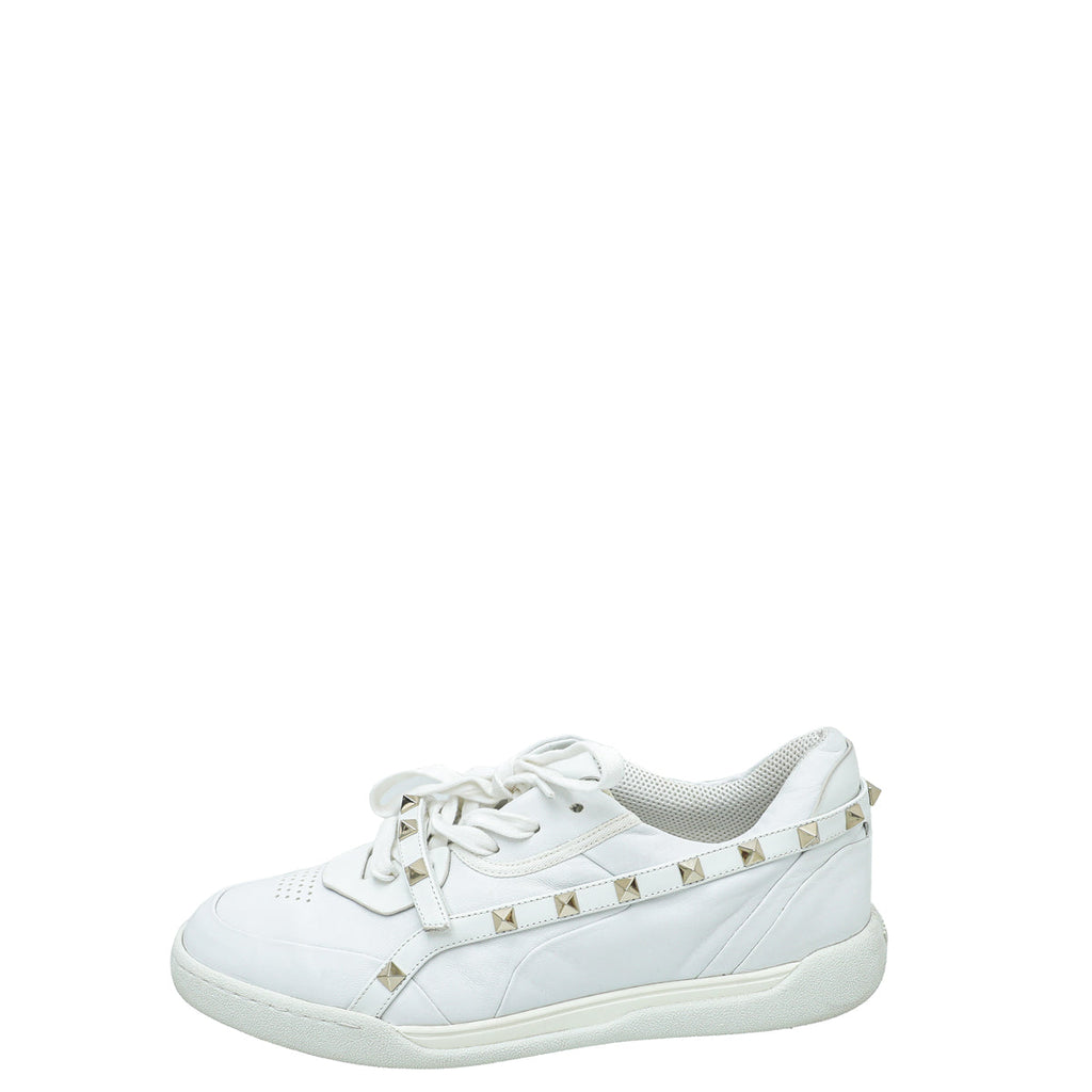Valentino White Rockstud Armour Sneakers 39