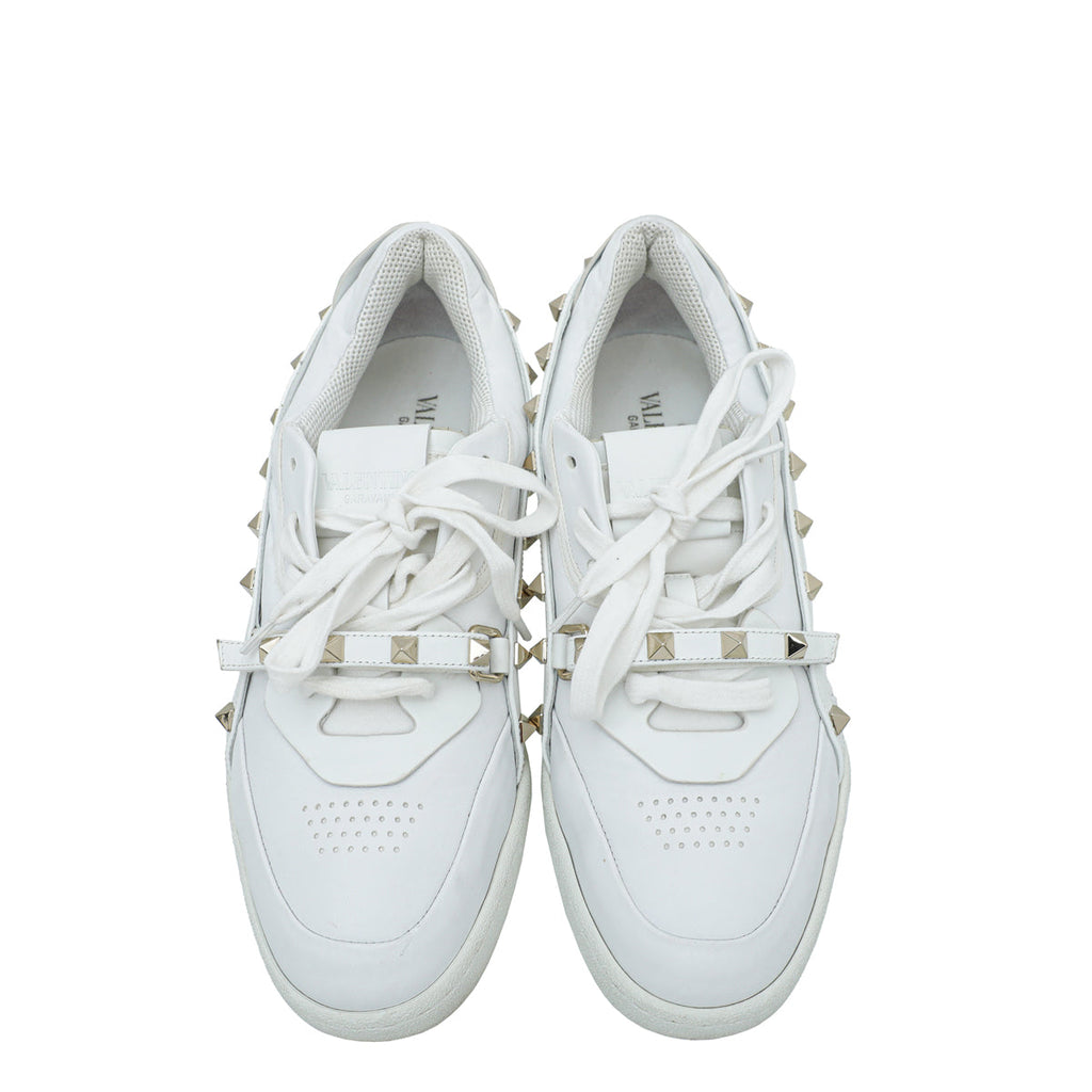 Valentino White Rockstud Armour Sneakers 39