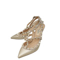 Valentino Champaign Rockstud Caged Ankle Strap Pump 35