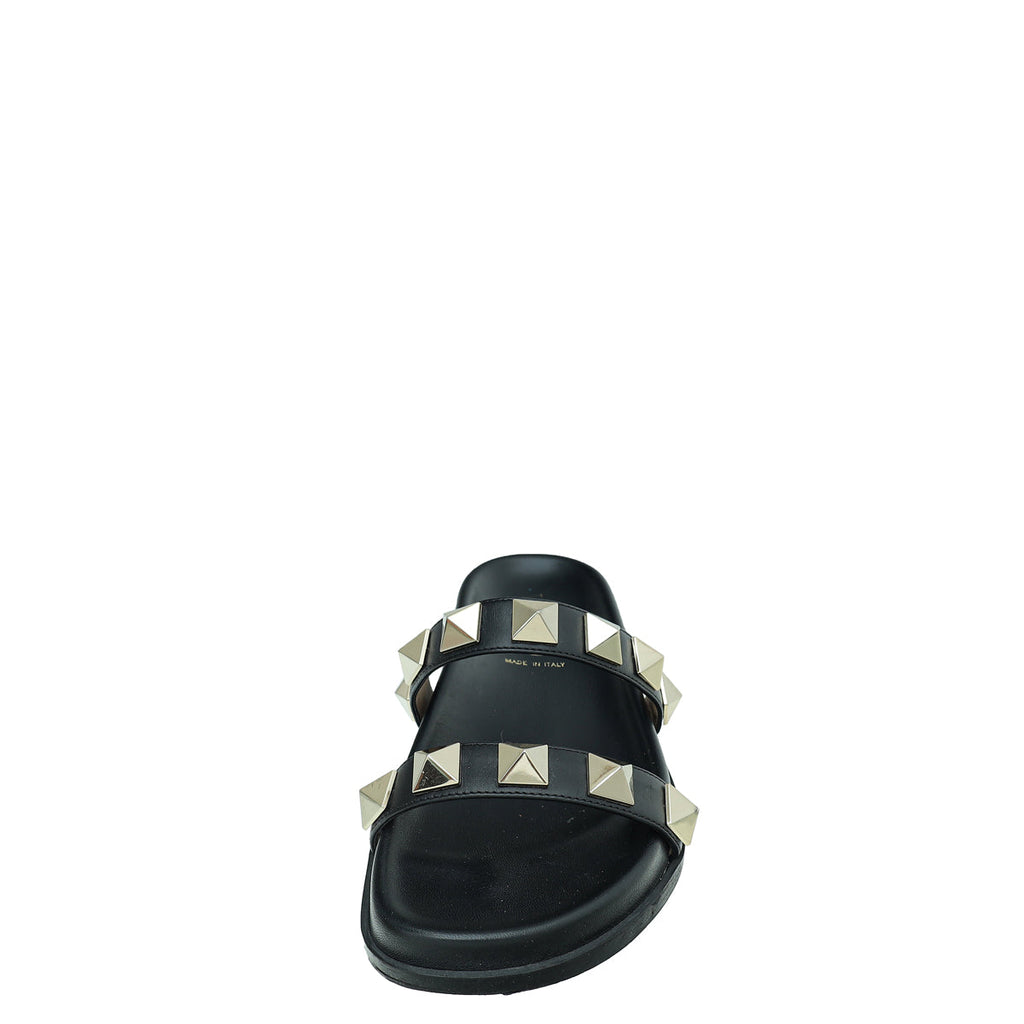 Valentino Black Roman Stud Mule 35