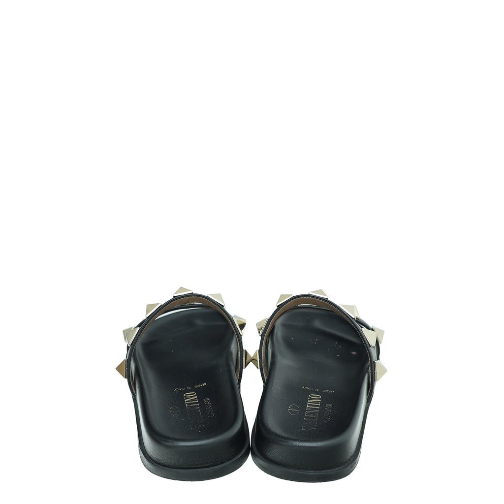 Valentino Black Roman Stud Mule 35