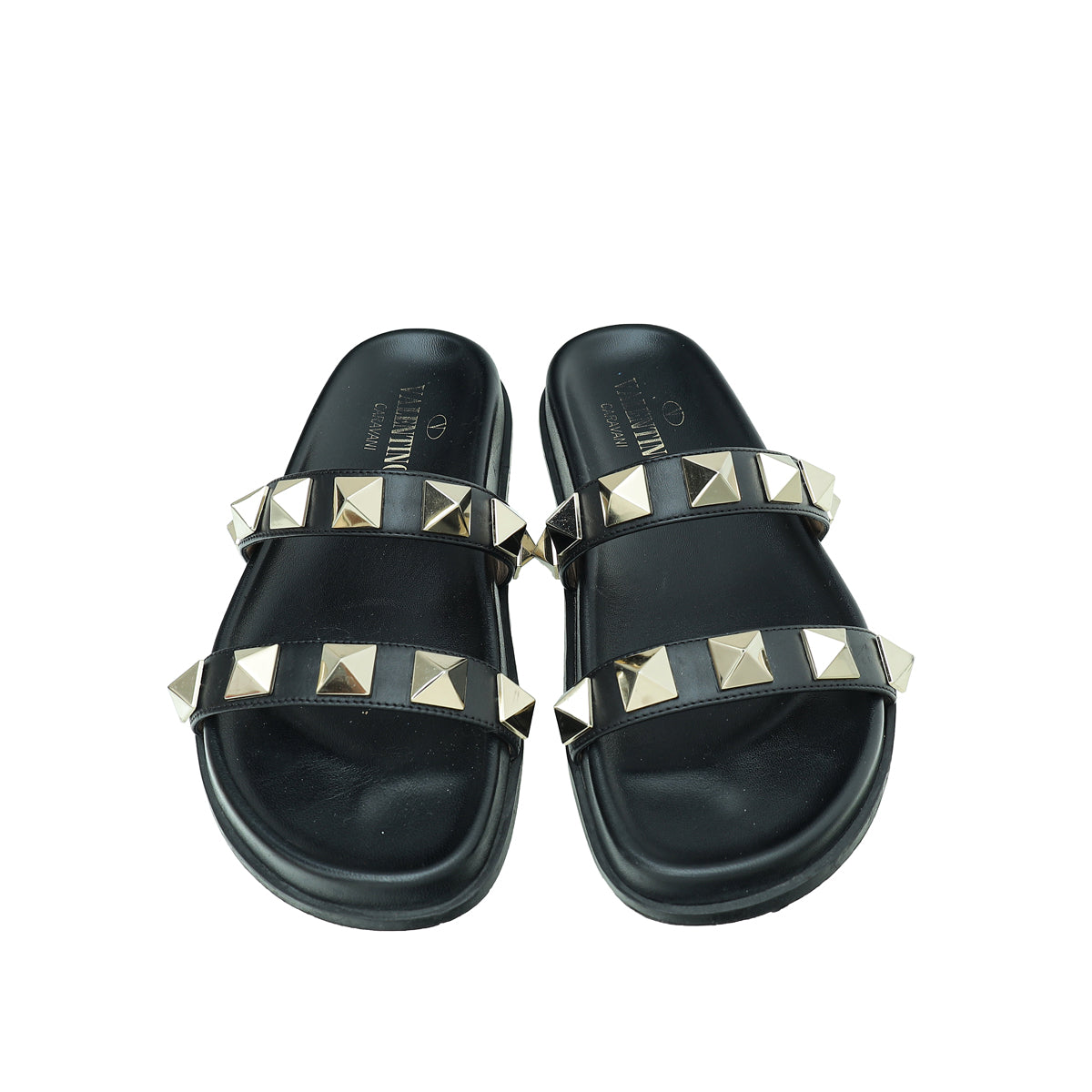 Valentino Black Roman Stud Mule 35