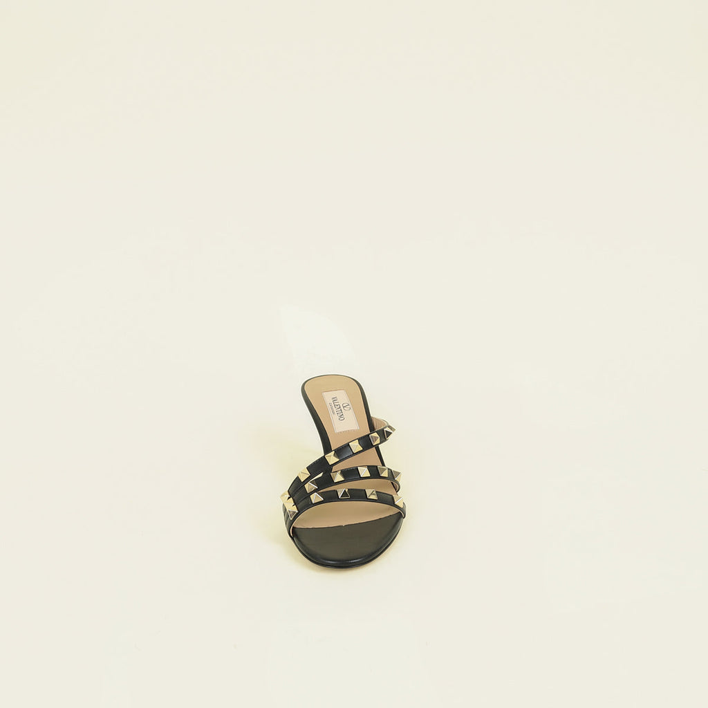 Valentino Black Rockstud Asymmetrical Sandal 35