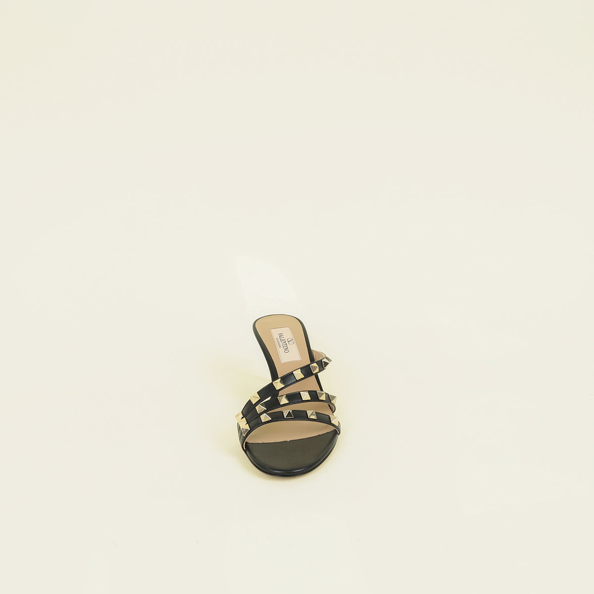 Valentino Black Rockstud Asymmetrical Sandal 35