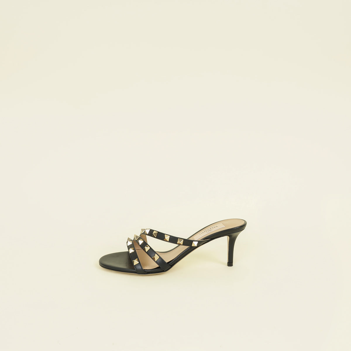 Valentino Black Rockstud Asymmetrical Sandal 35