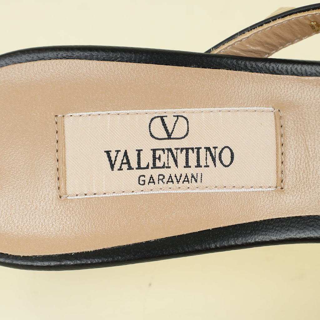 Valentino Black Rockstud Asymmetrical Sandal 35