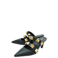 Valentino Black Roman Stud Heeled Mules 35