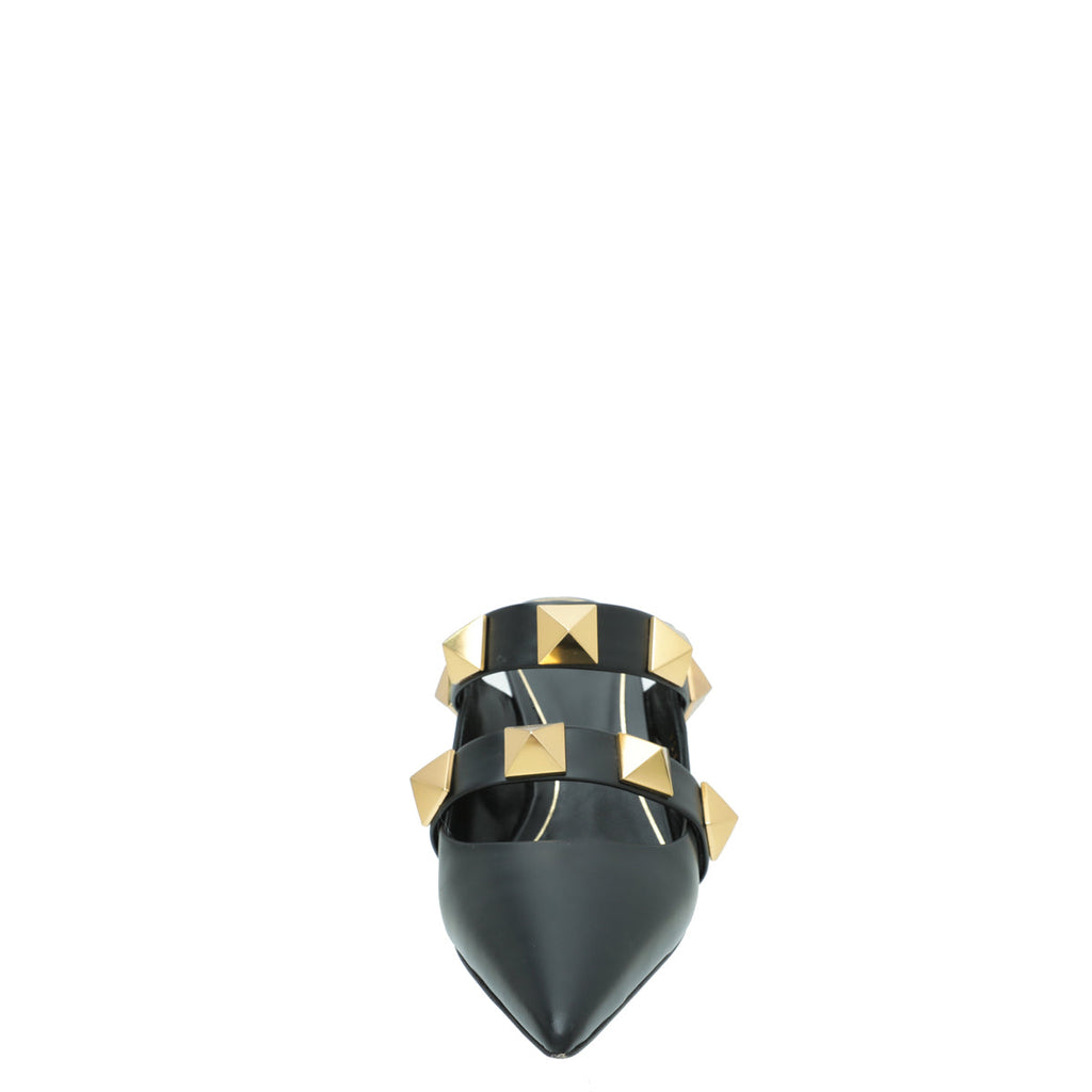 Valentino Black Roman Stud Heeled Mules 35