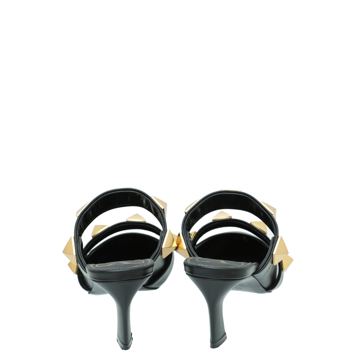 Valentino Black Roman Stud Heeled Mules 35