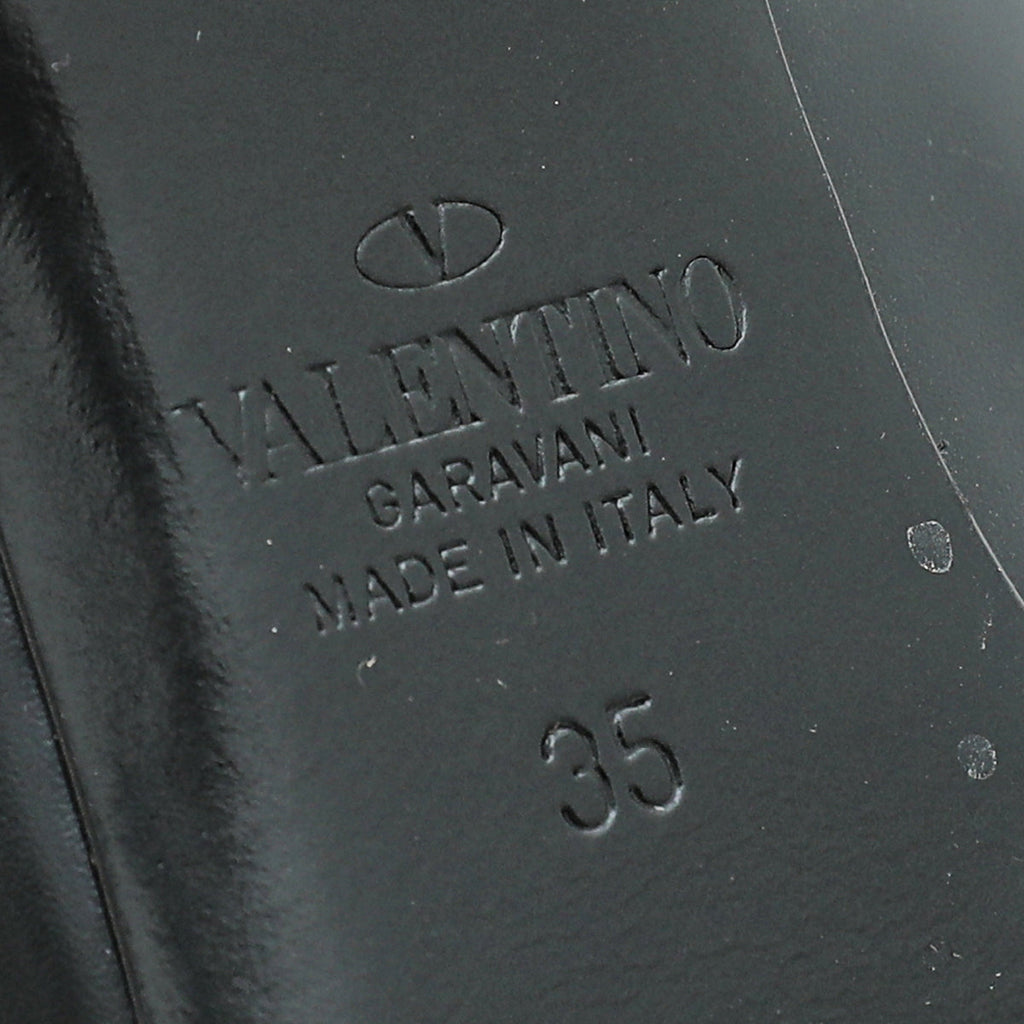 Valentino Black Roman Stud Heeled Mules 35