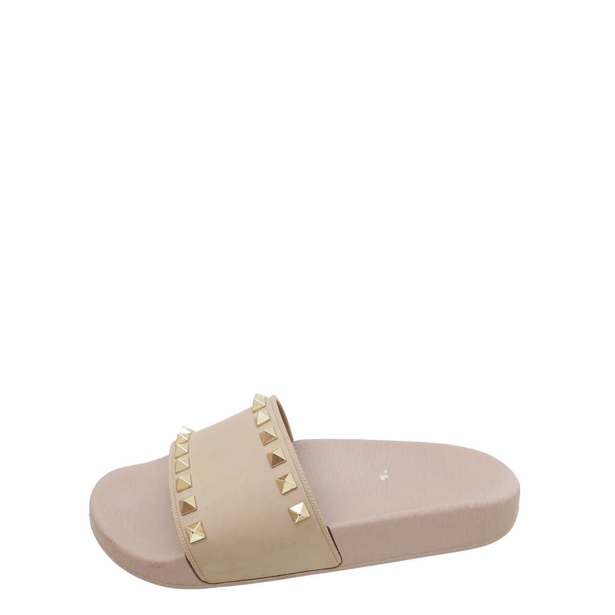 Valentino Poudre Rockstud Rubber Slide Sandal 35