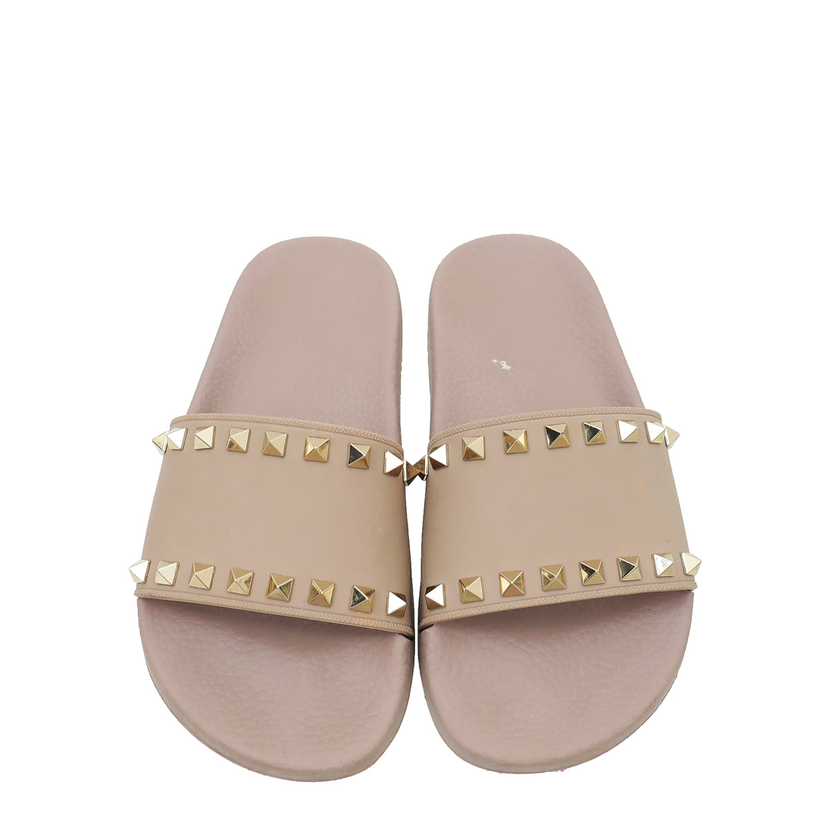 Valentino Poudre Rockstud Rubber Slide Sandal 35