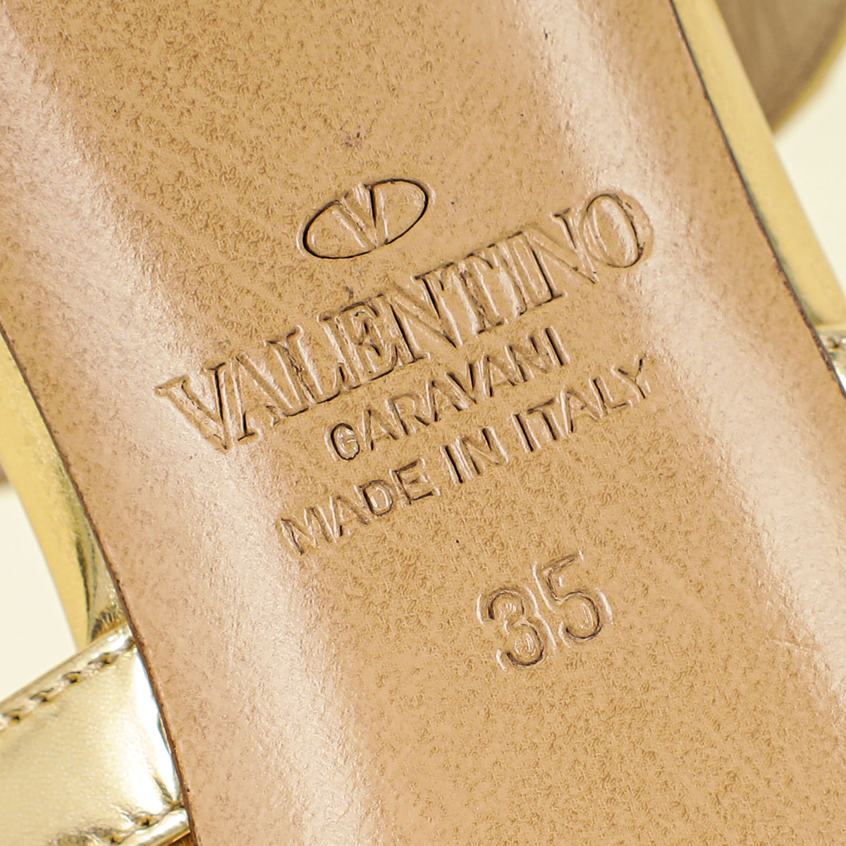 Valentino Metallic Gold Rockstud Heeled Mules 35