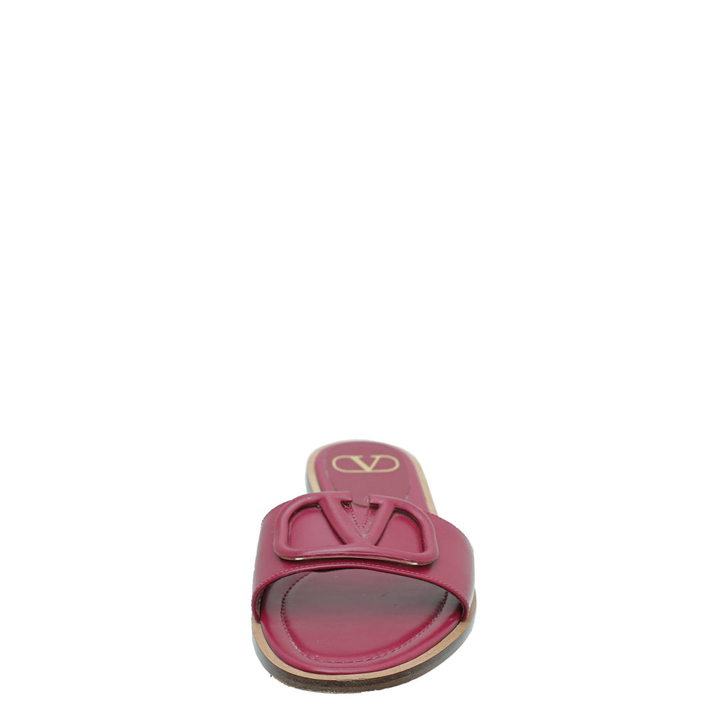 Valentino Fuchsia Vlogo Slide Flat Sandal 36.5