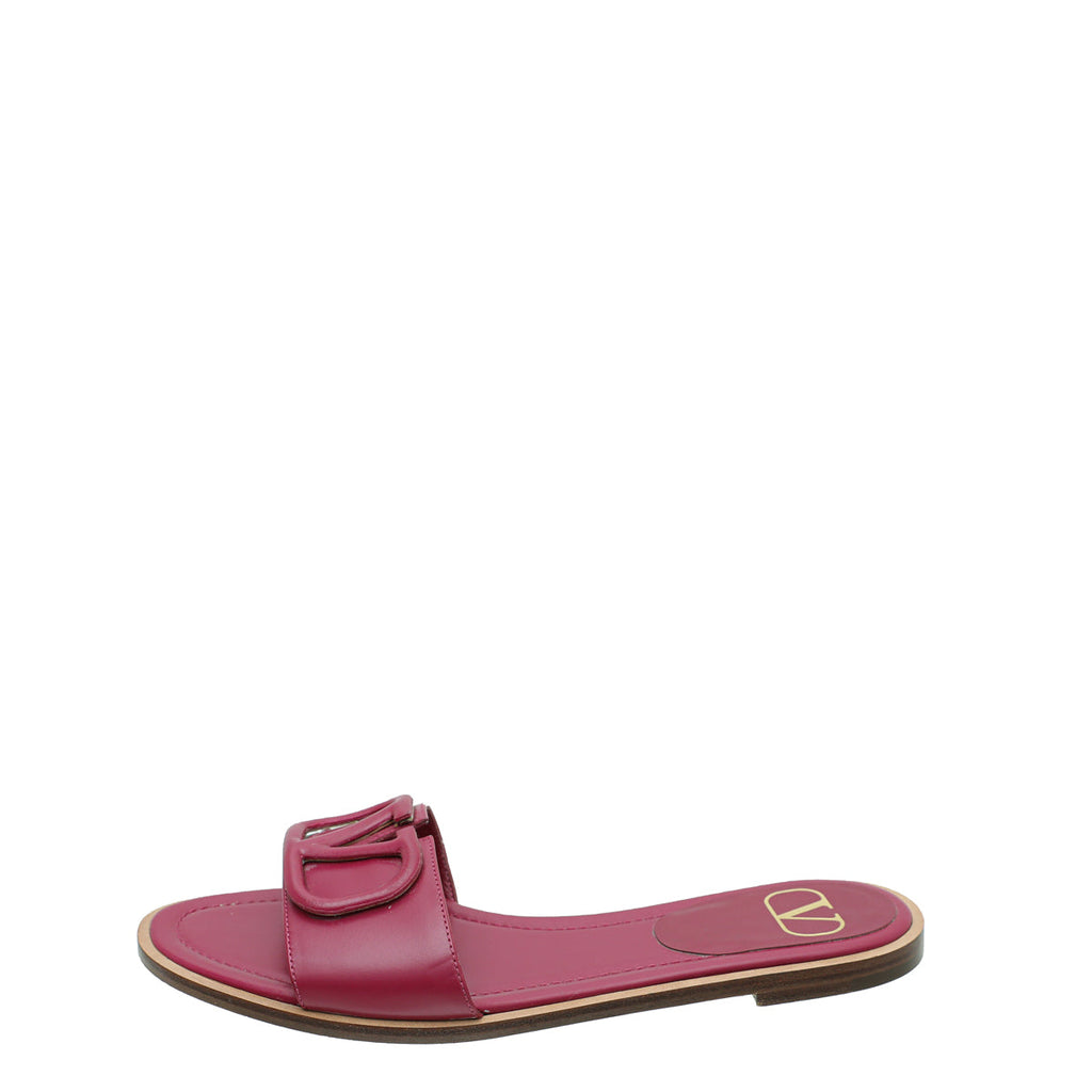 Valentino Fuchsia Vlogo Slide Flat Sandal 36.5