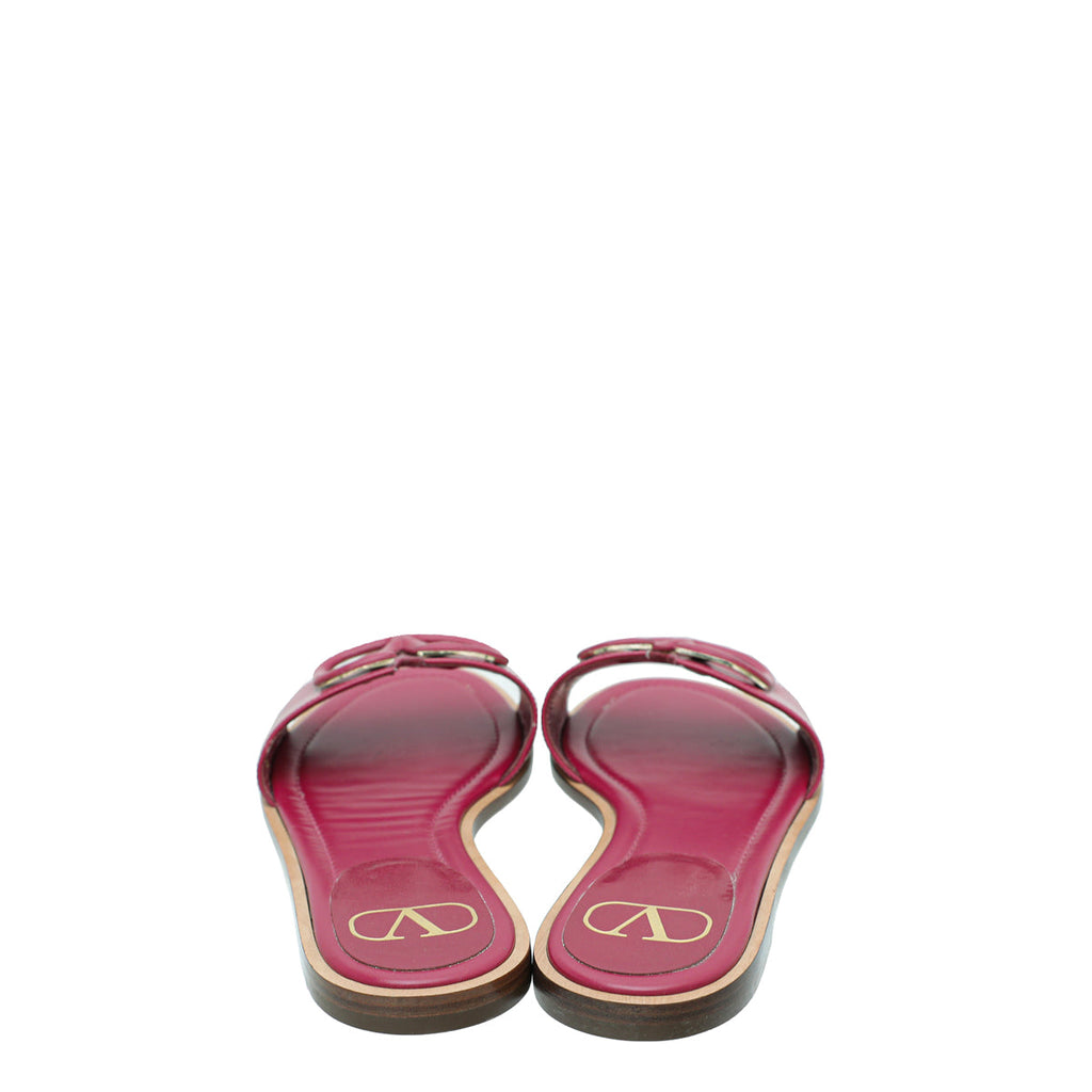 Valentino Fuchsia Vlogo Slide Flat Sandal 36.5