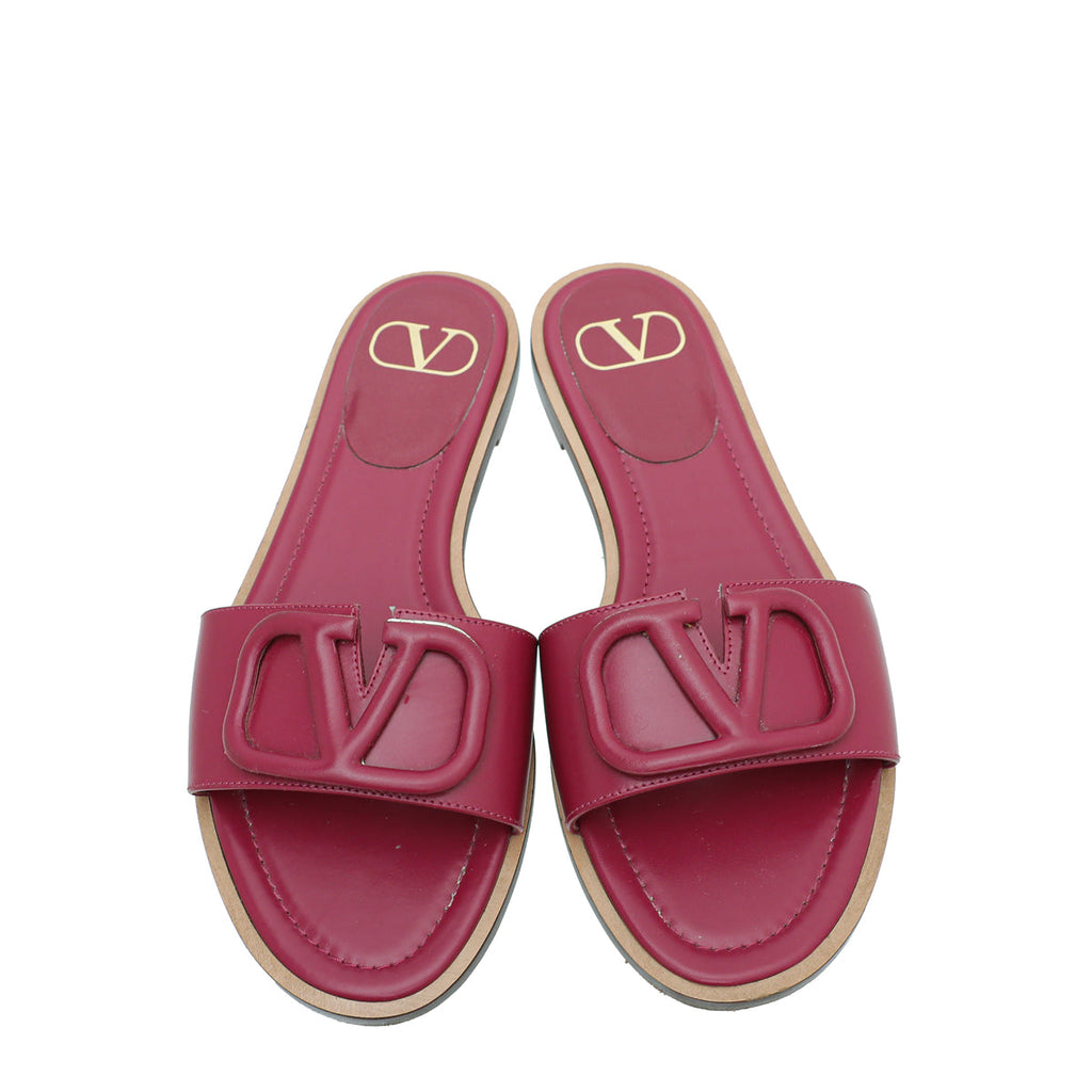 Valentino Fuchsia Vlogo Slide Flat Sandal 36.5