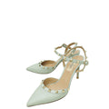Valentino Grey Rockstud Caged Ankle Strap Pump 36