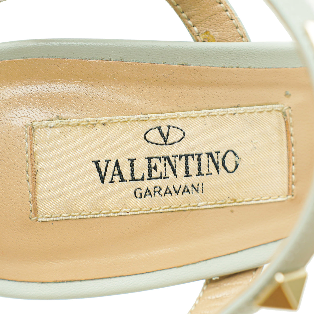 Valentino Grey Rockstud Caged Ankle Strap Pump 36