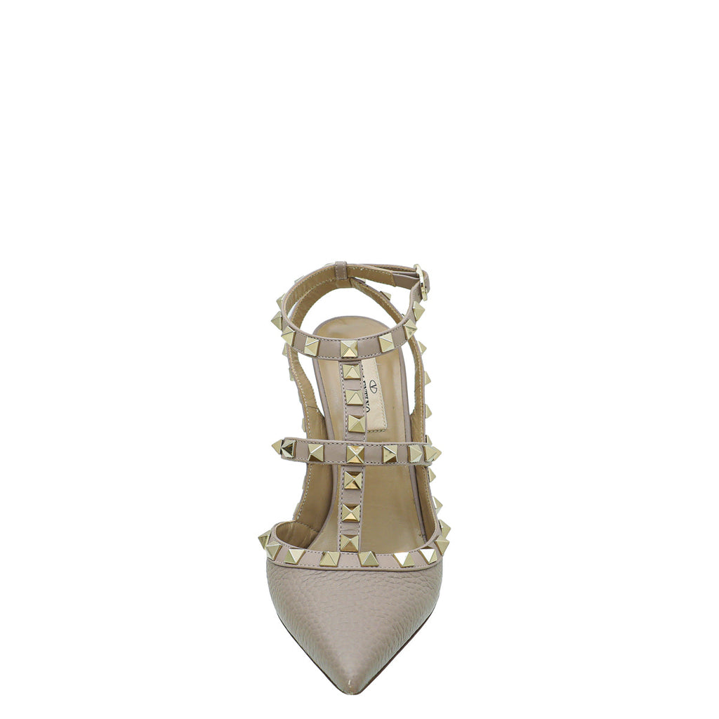 Valentino Poudre Rockstud Caged Ankle Strap Pumps 36