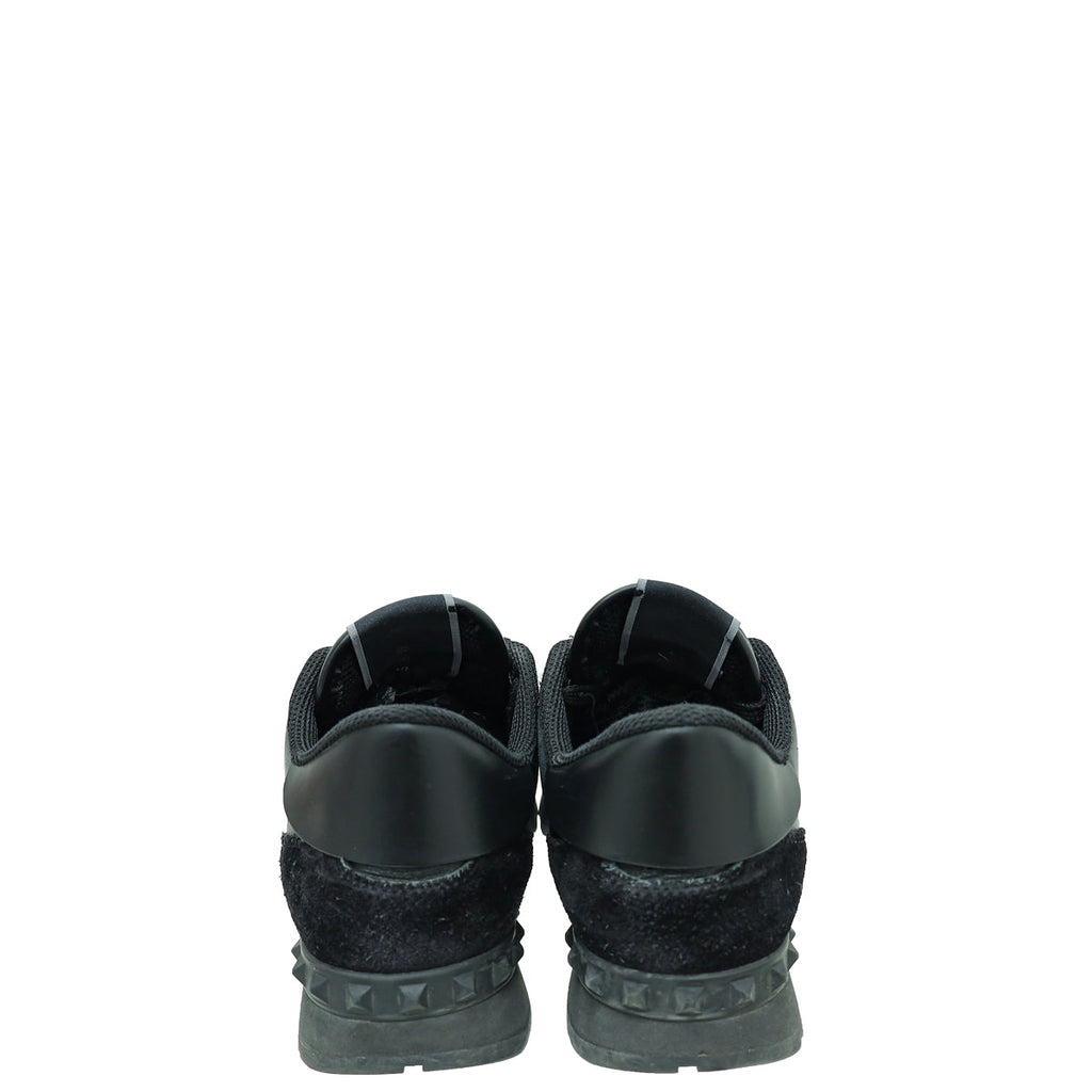 Valentino Black Rockstud Camouflage Rockrunner Sneaker 36