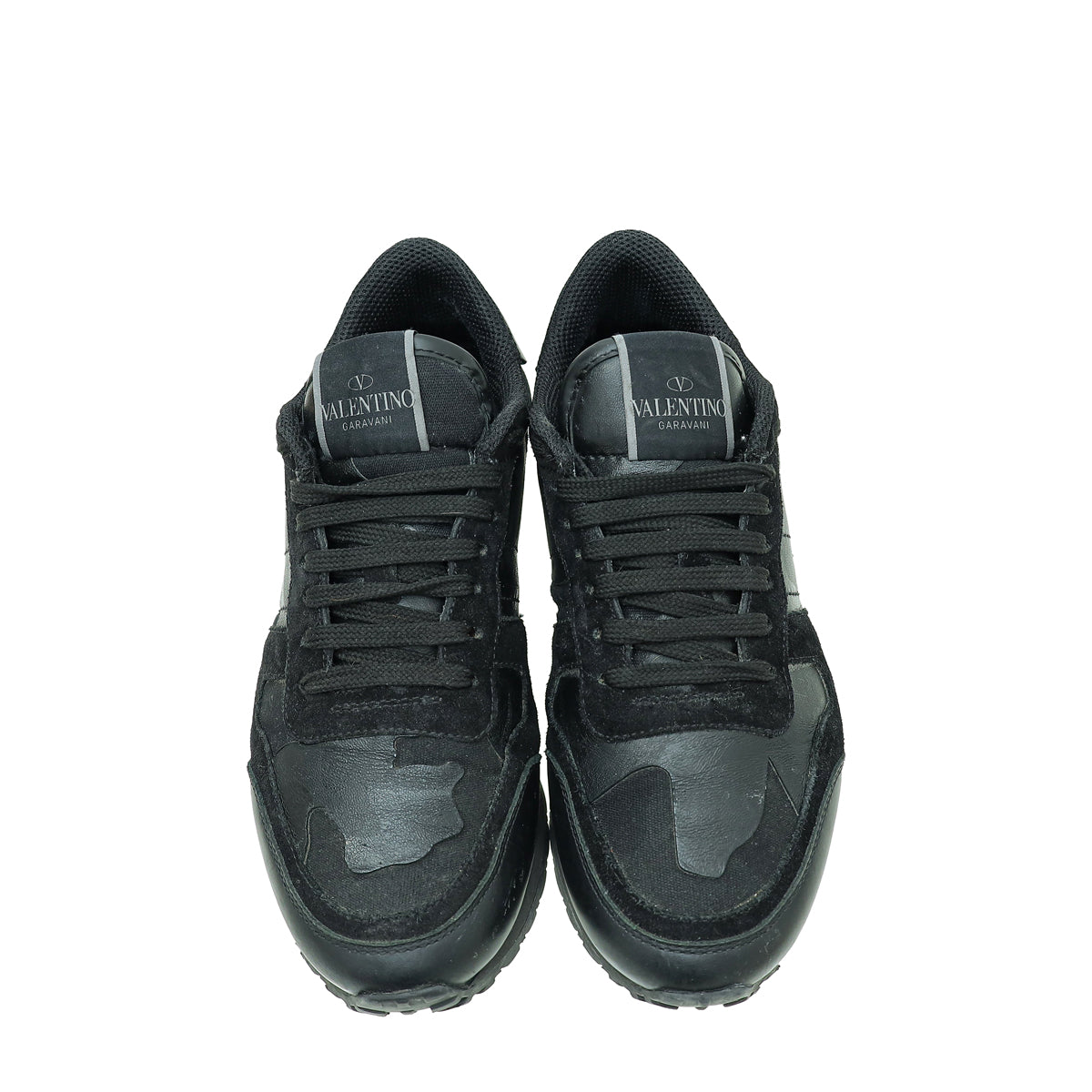Valentino Black Rockstud Camouflage Rockrunner Sneaker 36