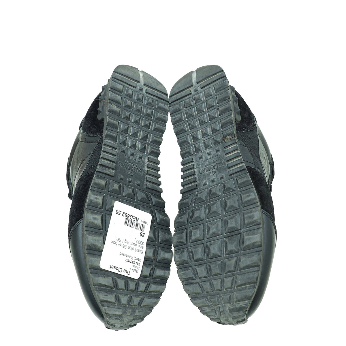 Valentino Black Rockstud Camouflage Rockrunner Sneaker 36
