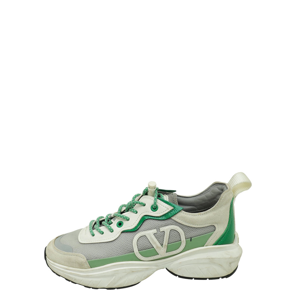Valentino Bicolor VLogo Lace Up Sneaker 37.5