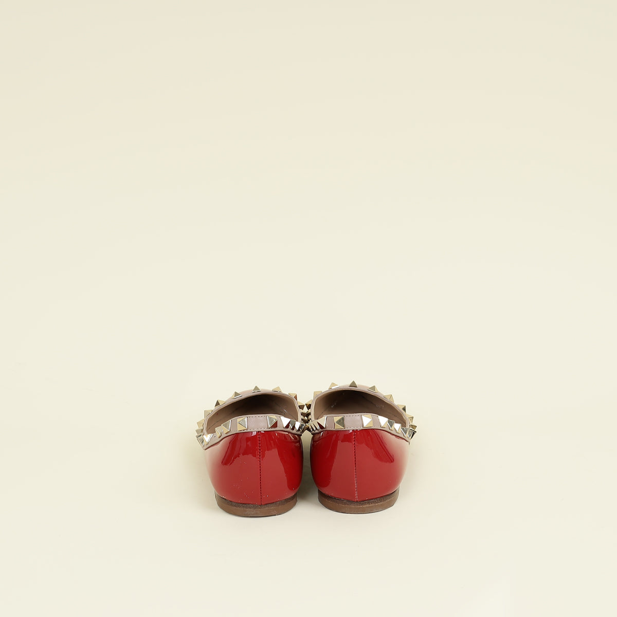 Valentino Red Rockstud Flat Ballerina 37.5
