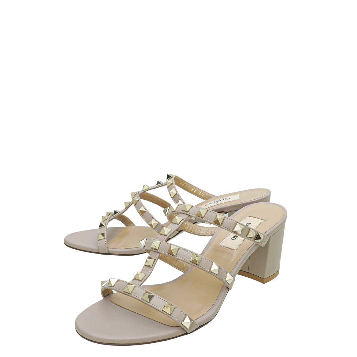 Valentino Poudre Rockstud Block Heeled Mules 37