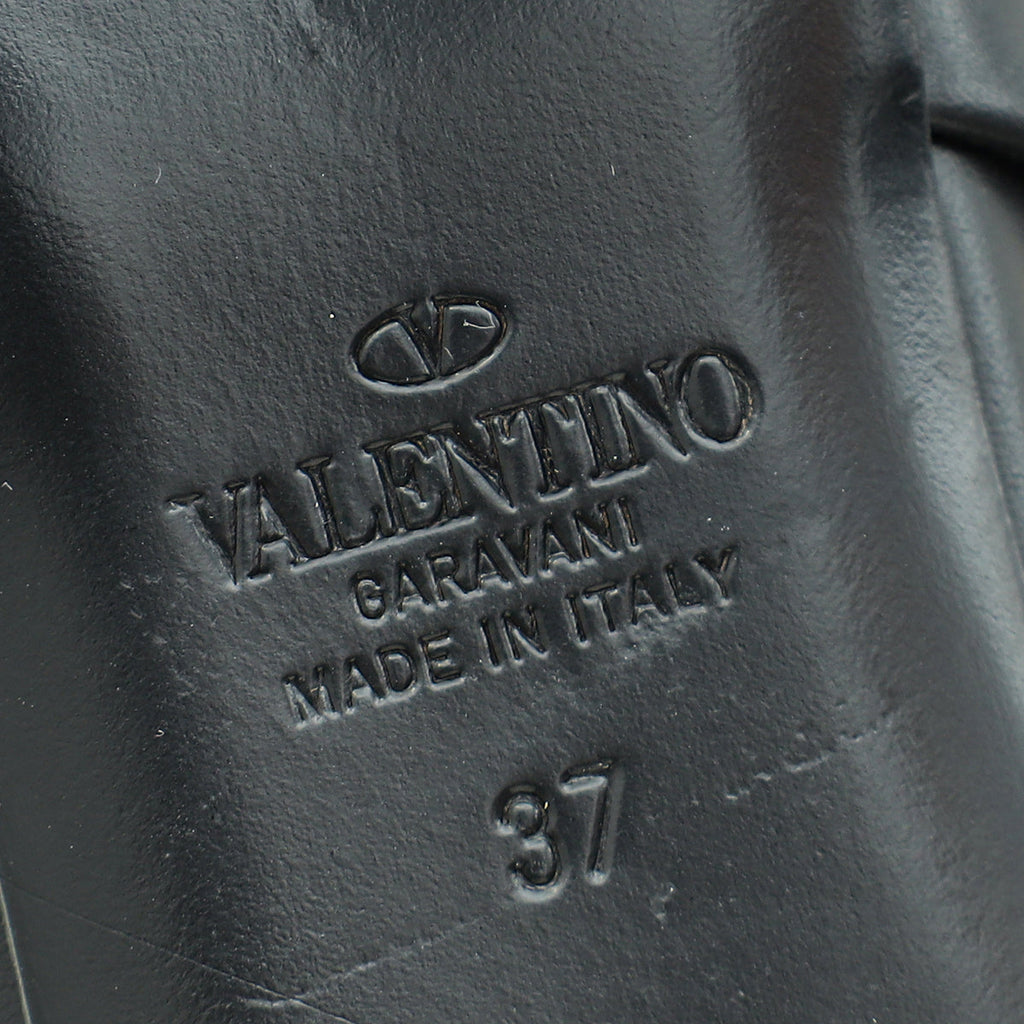 Valentino Black Roman Stud Flat Mules 37