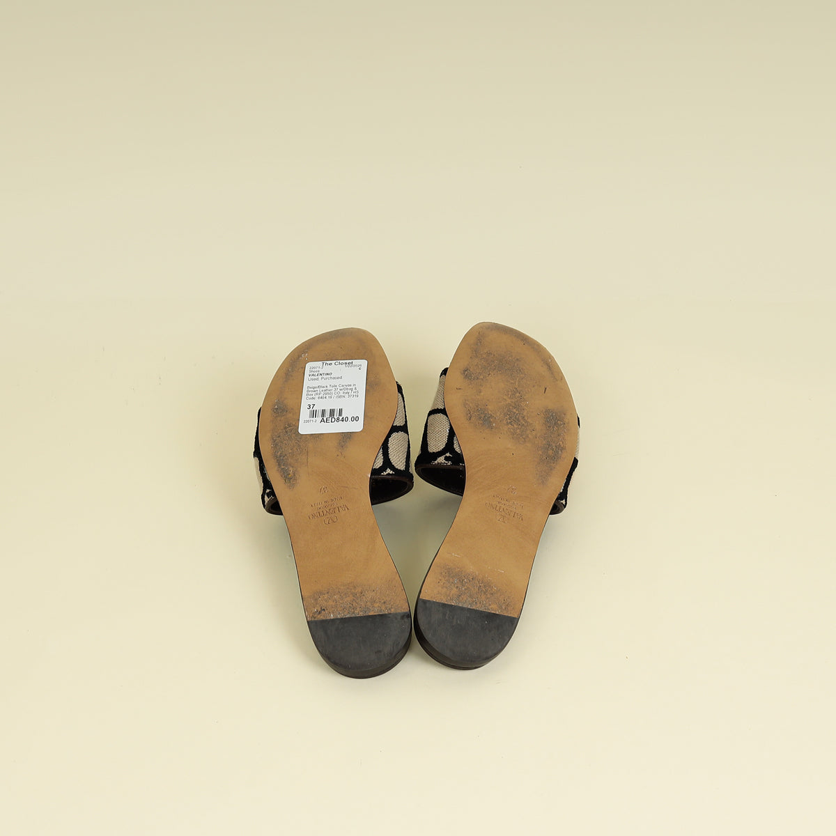 Valentino Tricolor Toile Iconographe Flat Slide Sandals 37