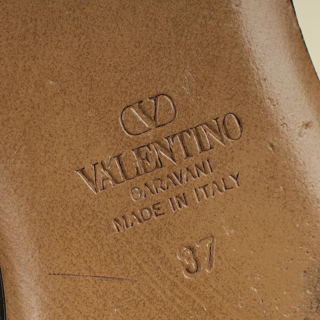 Valentino Tricolor Toile Iconographe Flat Slide Sandals 37