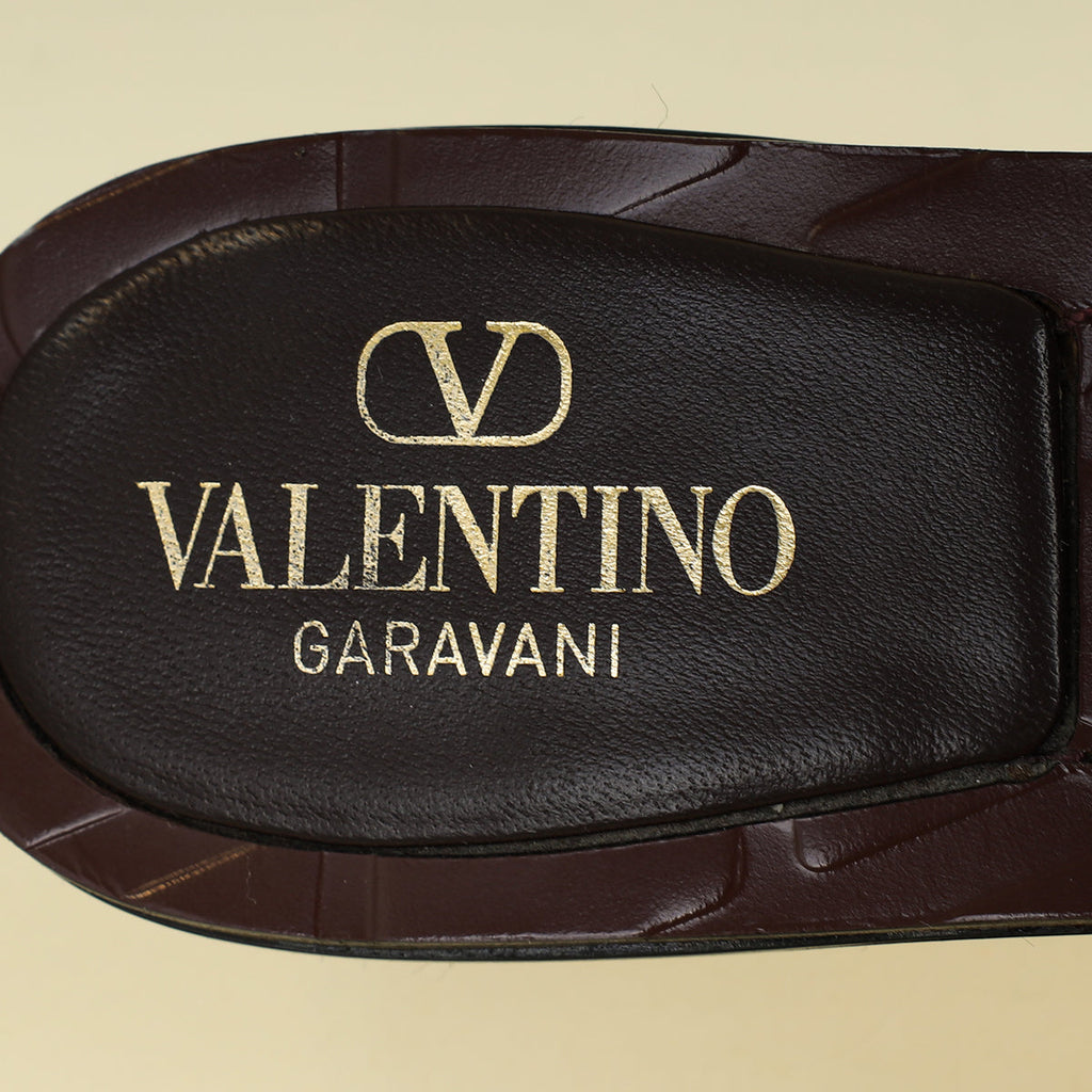Valentino Tricolor Toile Iconographe Flat Slide Sandals 37