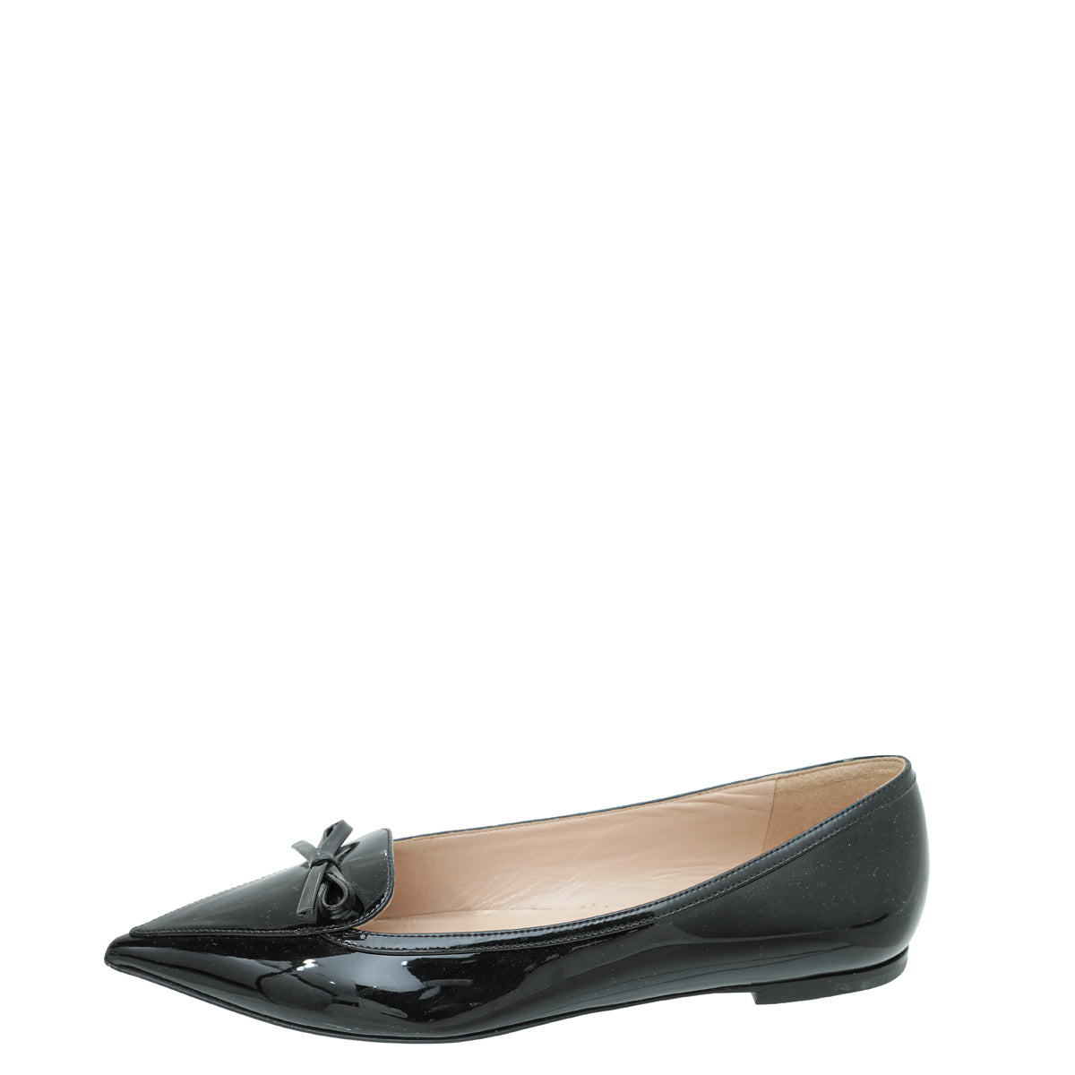 Valentino Black Pointed Bow Flats 37