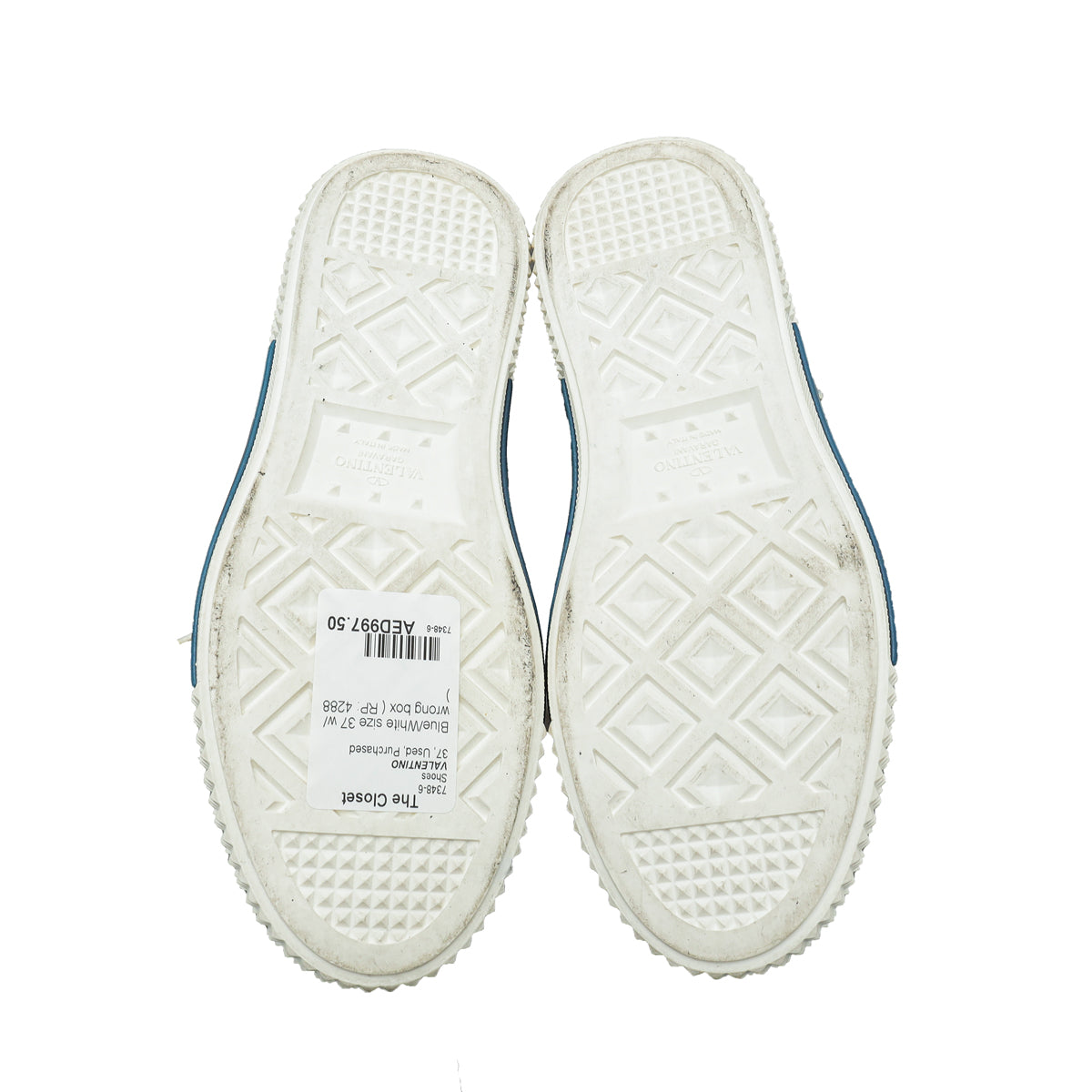 Valentino Bicolor Denim Butterfly Embroidered Sneakers 37