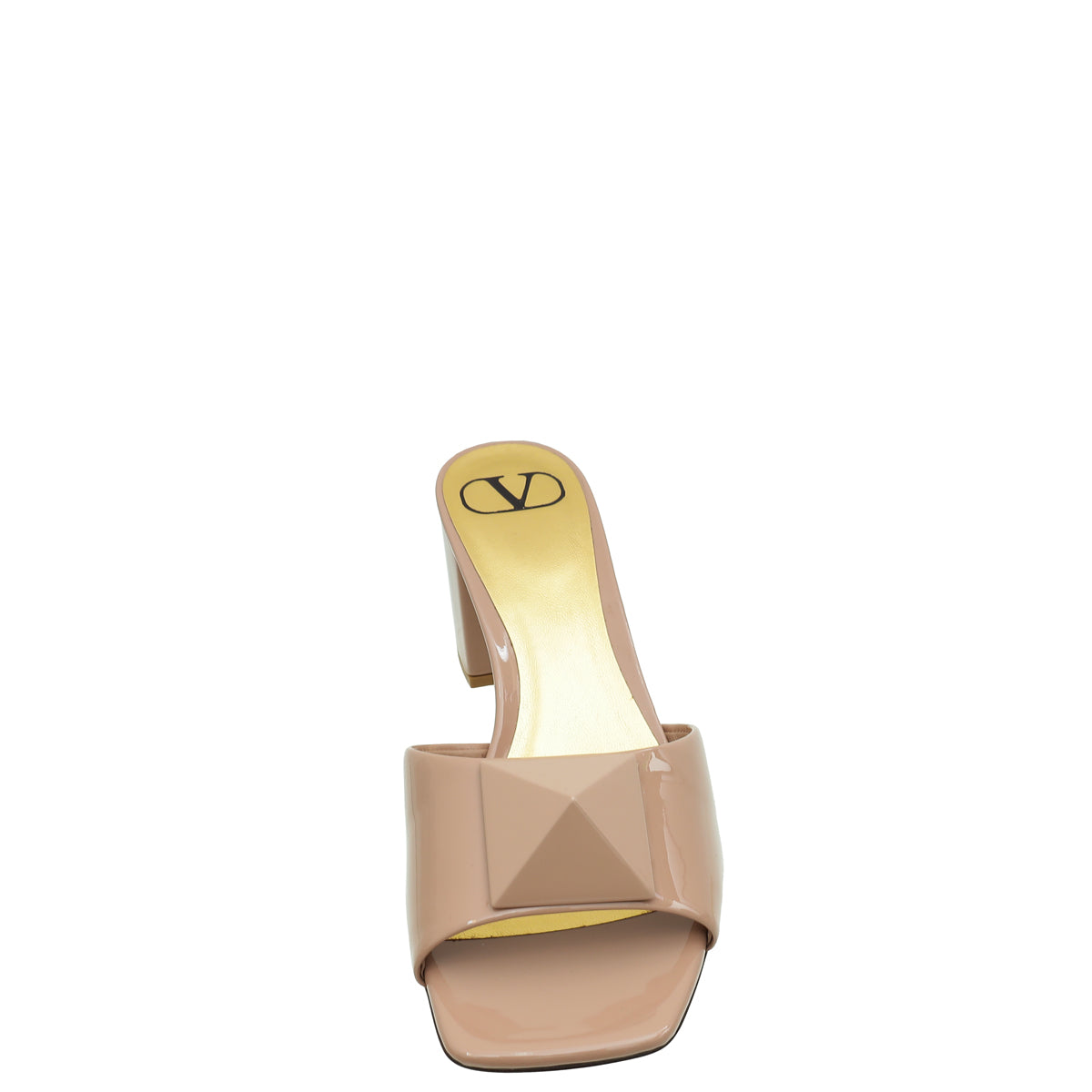 Valentino Nude One Stud Block Mules 37