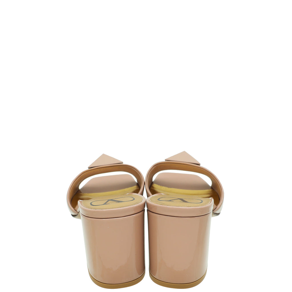 Valentino Nude One Stud Block Mules 37