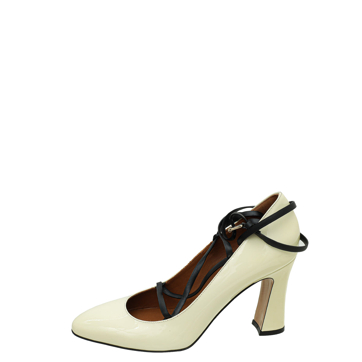 Valentino Light Ivory Criss Cross Ankle Strap Pumps 37