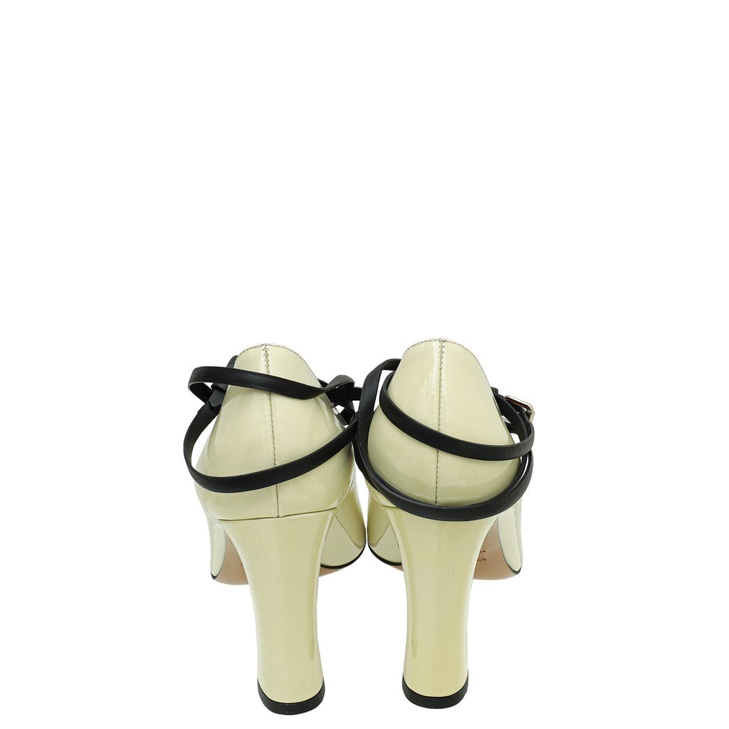 Valentino Light Ivory Criss Cross Ankle Strap Pumps 37