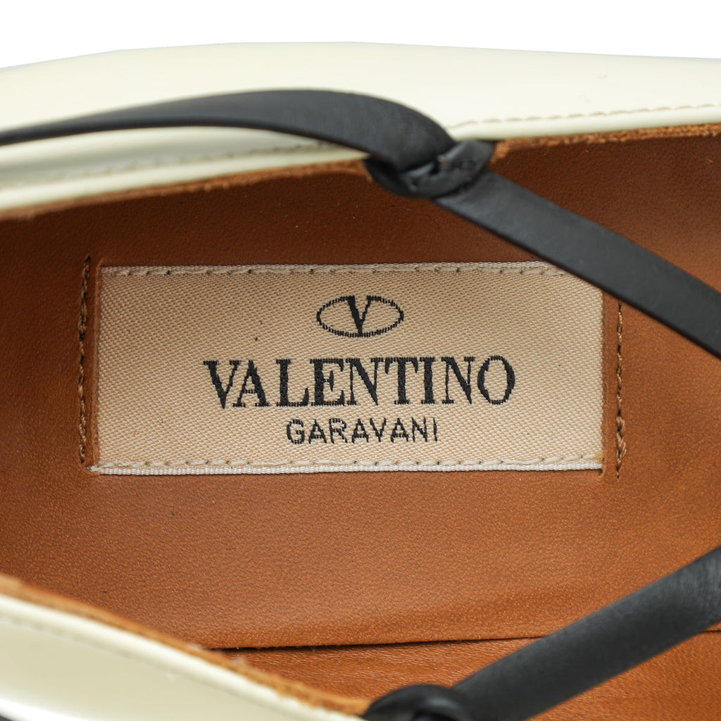 Valentino Light Ivory Criss Cross Ankle Strap Pumps 37