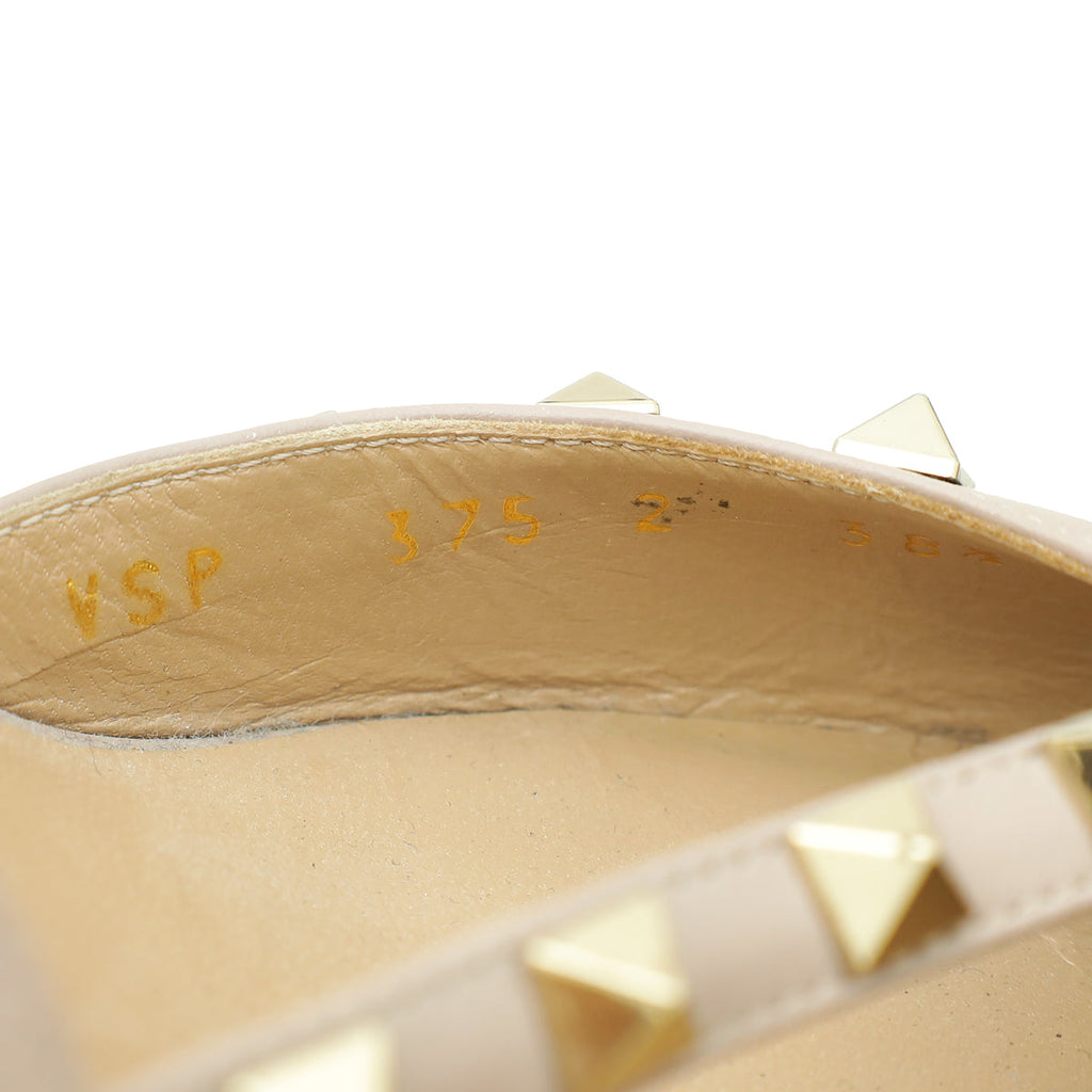 Valentino Light Pink Rockstud Caged Ankle Strap Pump 38.5