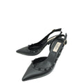 Valentino Black Rockstud Slingback Pump 38