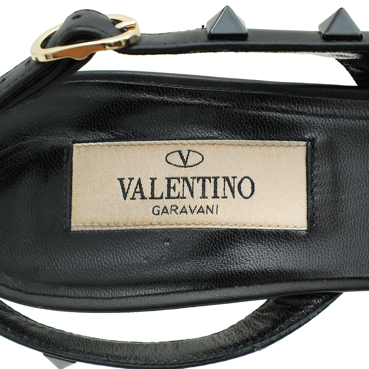 Valentino Black Rockstud Slingback Pump 38
